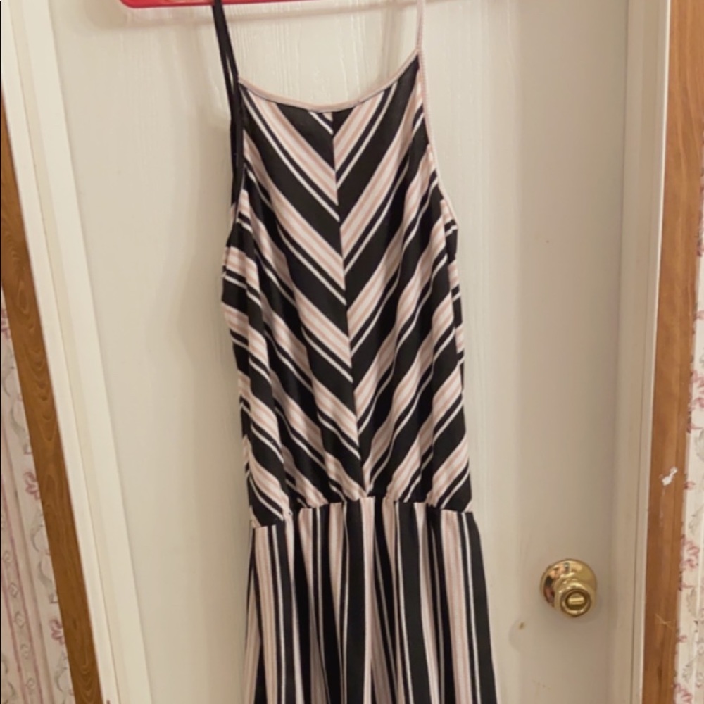 Striped jumpsuit size large